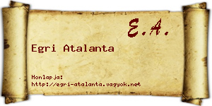 Egri Atalanta névjegykártya